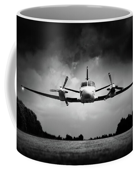 Airplane Coffee Mug featuring the photograph Small airplane low flyby by Johan Swanepoel