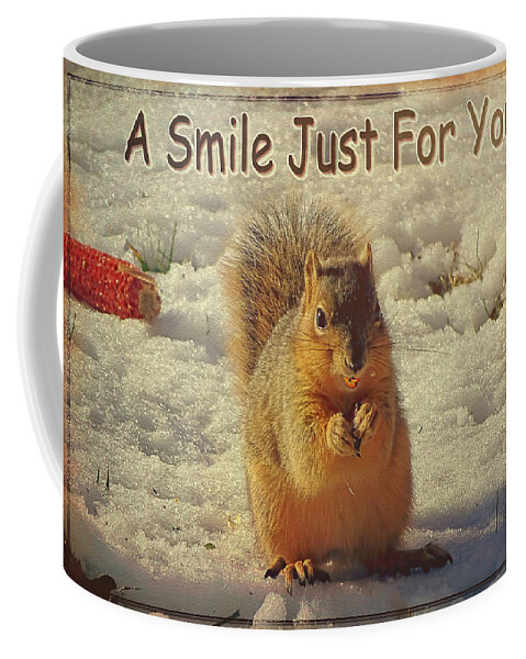 Smiling Squirrel Coffee Mug featuring the photograph Smiling Squirrel by Theresa Campbell
