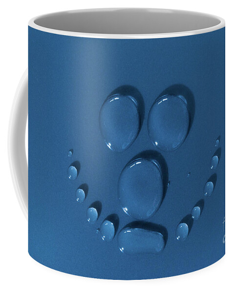 Face Coffee Mug featuring the photograph Smily face made of water drops by Simon Bratt