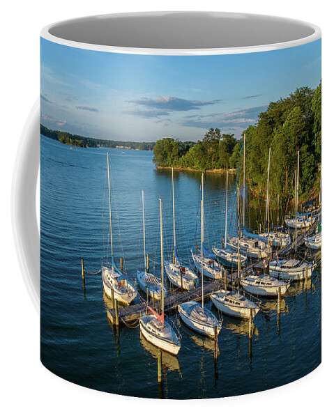 Sailboat Coffee Mug featuring the photograph Smith Mountain Lake Yacht Club by Star City SkyCams