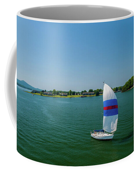 Sailboat Coffee Mug featuring the photograph SML Sailing by Star City SkyCams
