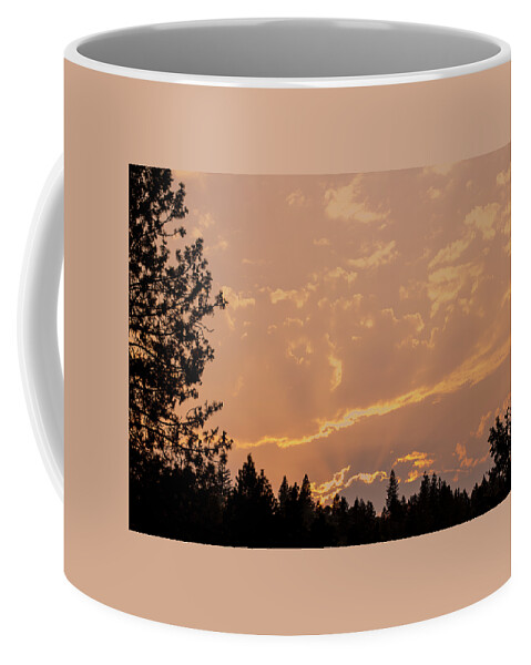 Moon Coffee Mug featuring the photograph Smokey Skies Sunset by Melanie Lankford Photography