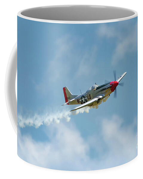 P51 Coffee Mug featuring the photograph Smokin 51 Color by Gulf Coast Aerials -