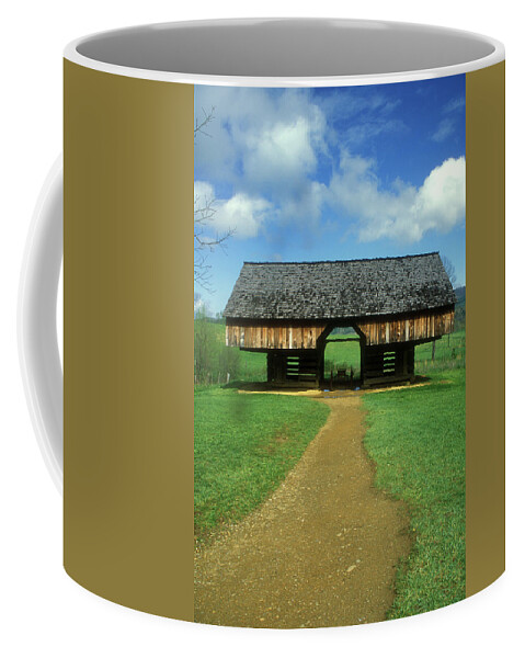 National Park Coffee Mug featuring the photograph Smoky Mountains Cantilever Barn by John Burk