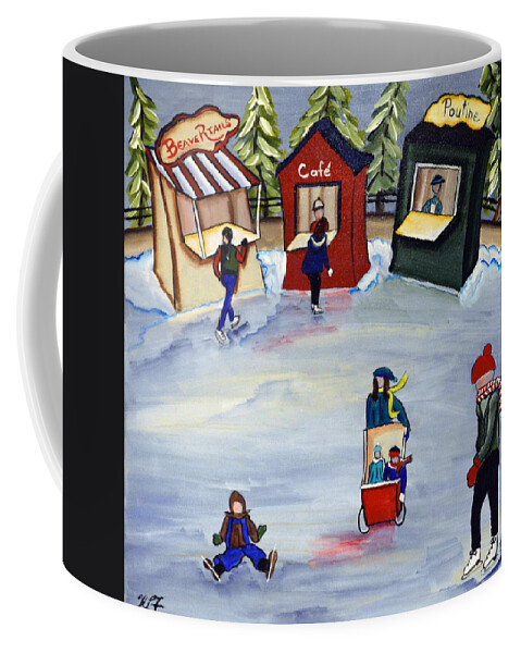 Abstract Coffee Mug featuring the painting Snack Shacks by Heather Lovat-Fraser