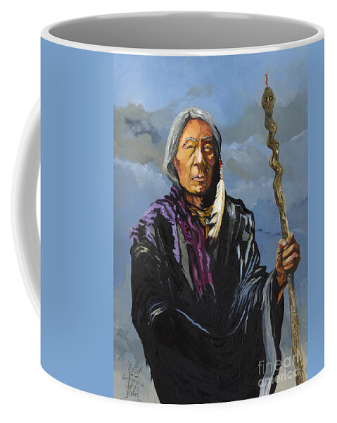 Shaman Coffee Mug featuring the painting Snake Medicine by J W Baker