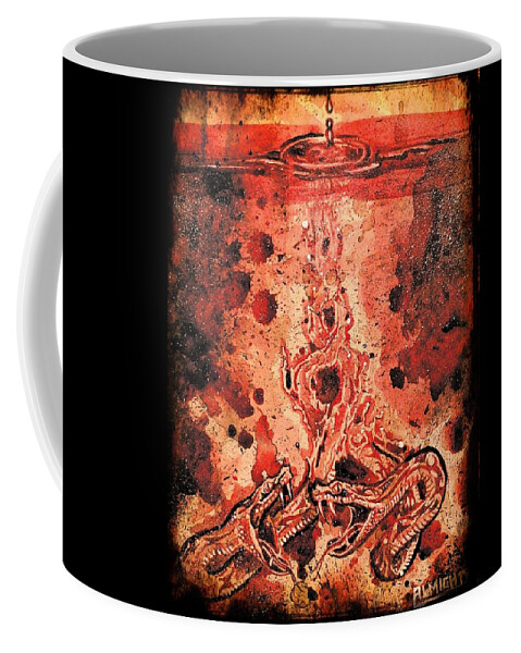 Ryan Almighty Coffee Mug featuring the painting SNAKES fresh blood by Ryan Almighty