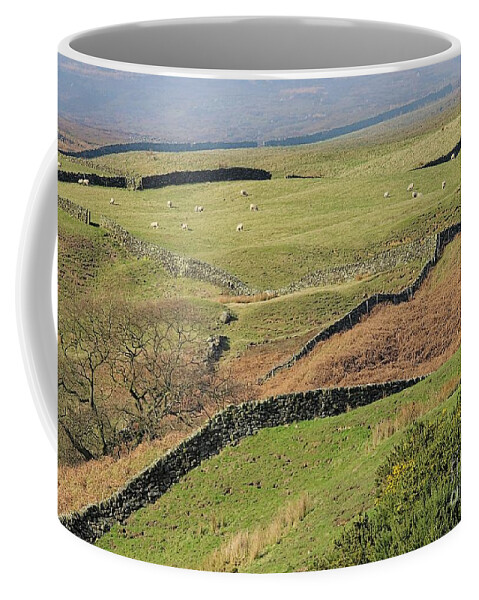 Yorkshire Moors Coffee Mug featuring the photograph Snaking Stone Walls by Martyn Arnold