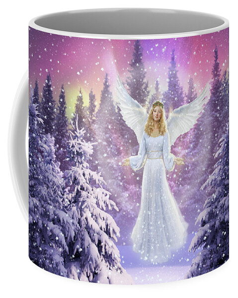 Angel Coffee Mug featuring the digital art Snow Angel by Jerry LoFaro