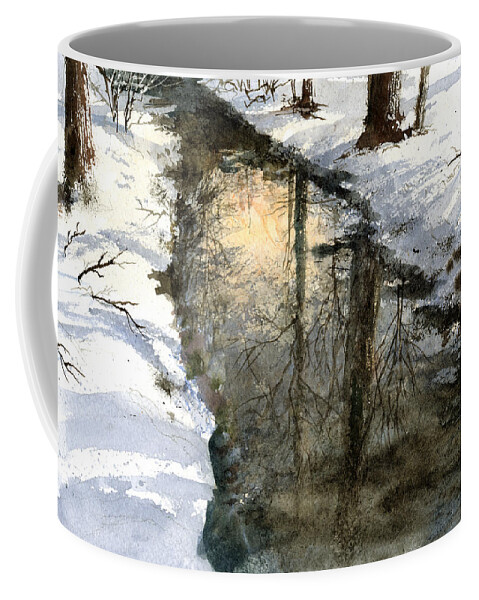 Creek Coffee Mug featuring the painting Snow Creek by Andrew King