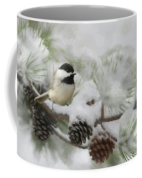 Bird Coffee Mug featuring the photograph Snow Day by Lori Deiter