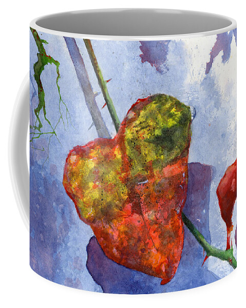 Winter Coffee Mug featuring the painting Snow Leaf by Andrew King