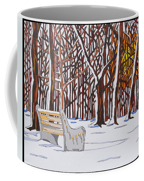 Valley Stream Coffee Mug featuring the painting Snow Morning Sun by Mike Stanko