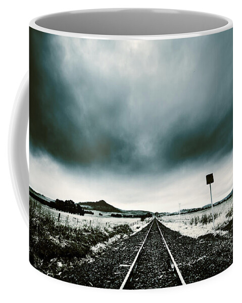Train Coffee Mug featuring the photograph Snow railway by Jorgo Photography