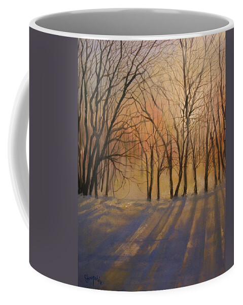  Impressionist Painting Coffee Mug featuring the painting Snow Shadows by Tom Shropshire