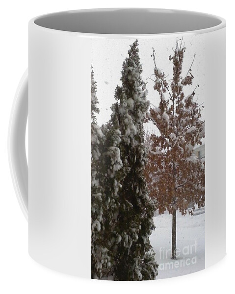  Trees Coffee Mug featuring the photograph Snow Trees by Jimmy Clark