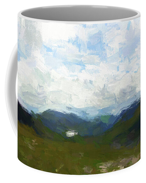 Landscape Coffee Mug featuring the digital art Snowdon by Roger Lighterness