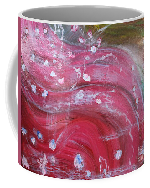Snowflakes Coffee Mug featuring the painting SNOWFLAKES on PINK by Sarahleah Hankes
