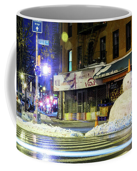 Snowman Coffee Mug featuring the photograph Snowman Crossing Essex by Peter J DeJesus