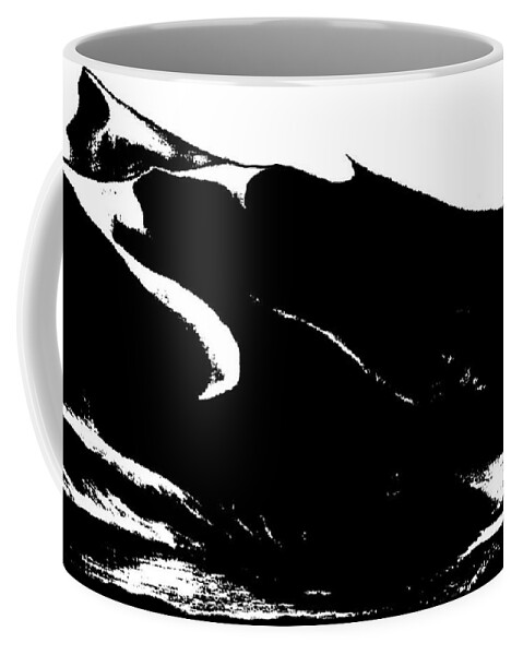 Snow Coffee Mug featuring the drawing Snowy Mountain Abstract by VIVA Anderson