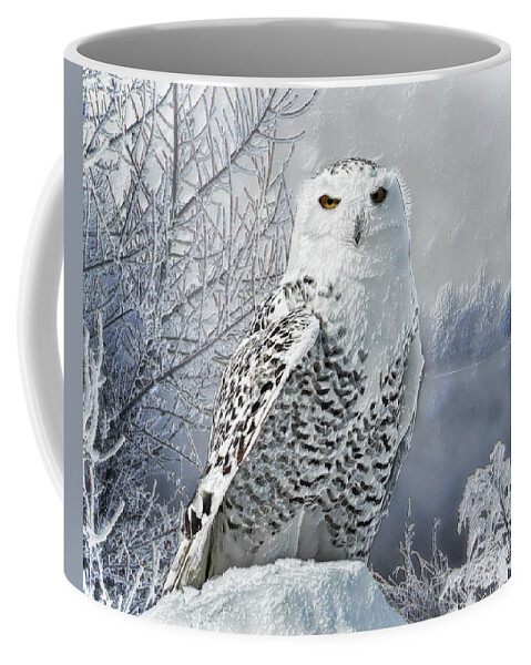Snowy Owl Coffee Mug featuring the digital art Snowy Owl by Pennie McCracken