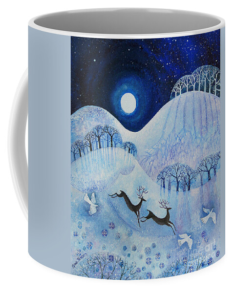 Snowy Coffee Mug featuring the painting Snowy Peace by Lisa Graa Jensen