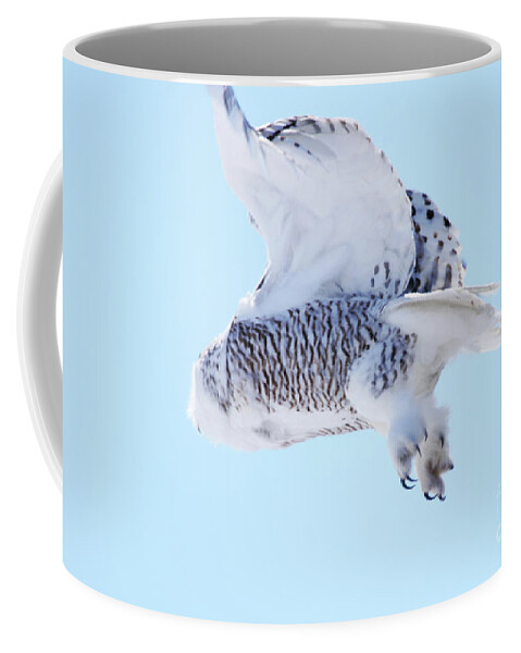 Snowy Take-off Coffee Mug featuring the photograph Snowy Take-off by Alyce Taylor