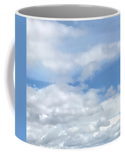 Day Coffee Mug featuring the digital art Soft Heavenly Clouds by Judy Palkimas