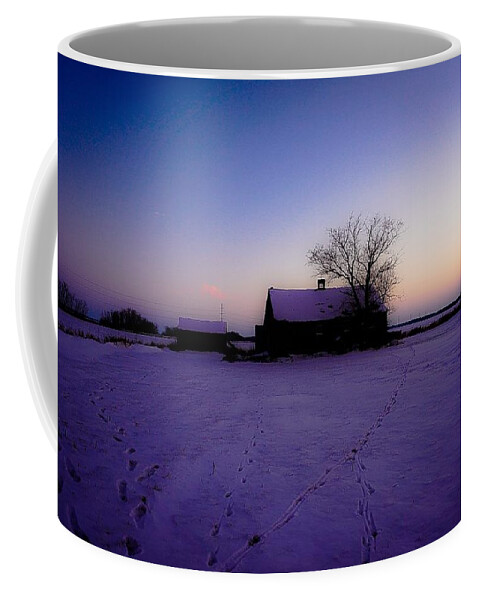 Landscape Photograph Coffee Mug featuring the photograph Soft Praire Dusk - Wilkes Farm by Desmond Raymond