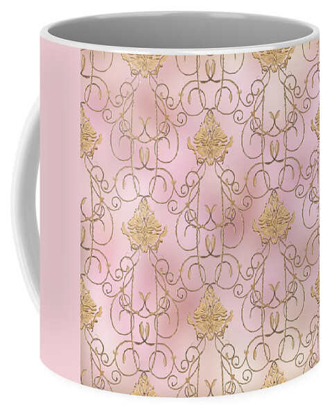 French Coffee Mug featuring the painting Softly Summer - French Parisian Apartment Damask Lilac by Audrey Jeanne Roberts