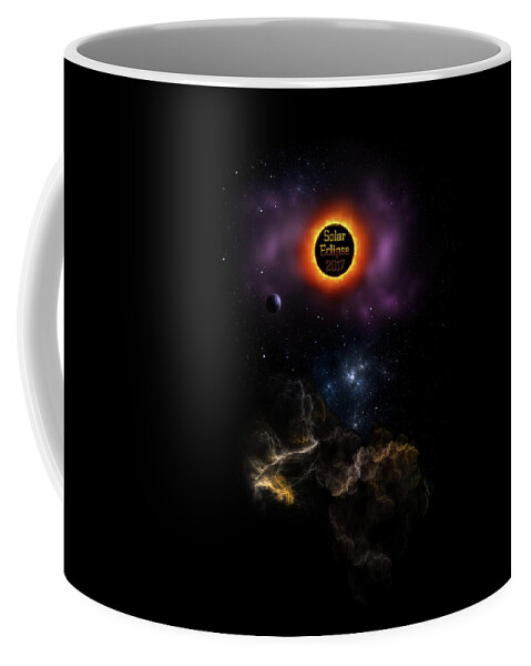 Solar Eclipse Coffee Mug featuring the digital art Solar Eclipse 2017 Nebula Bloom by Rolando Burbon