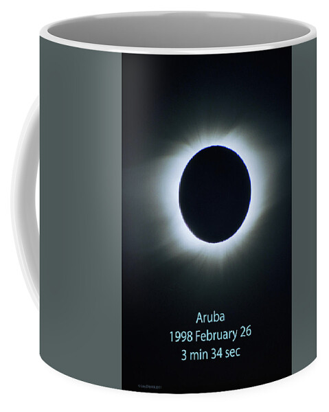 Solar Eclipse Coffee Mug featuring the photograph Solar Eclipse Aruba 1998 by Lon Dittrick