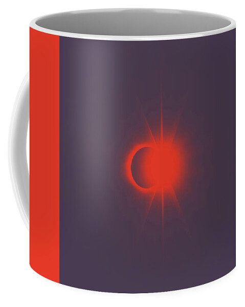 Sun Coffee Mug featuring the painting Solar Eclipse, Diamond ring 2b by Celestial Images