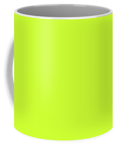 Solid Colors Coffee Mug featuring the digital art Solid Electric Lime Color by Garaga Designs