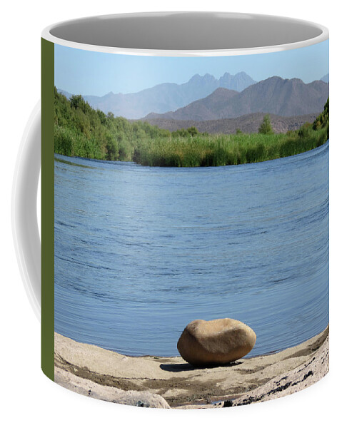 Riverside Coffee Mug featuring the photograph Solitary by Laurel Powell