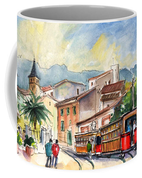 Travel Coffee Mug featuring the painting Soller In Majorca 01 by Miki De Goodaboom