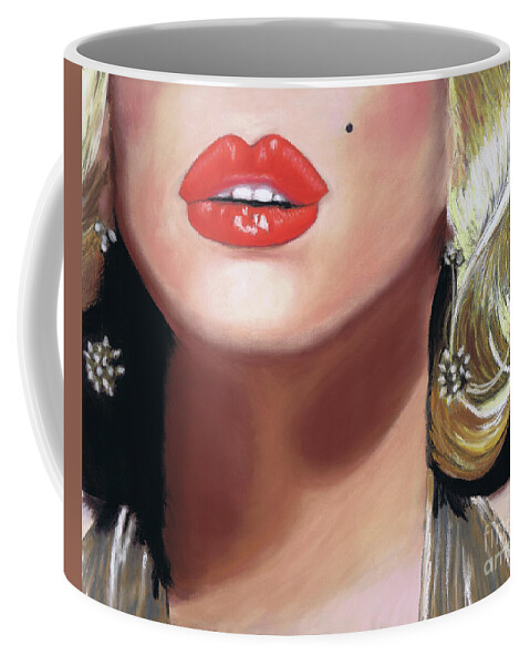 Marilyn Monroe Coffee Mug featuring the painting Some Like it Hot by Lisa Crisman