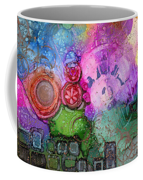 Alcohol Ink Coffee Mug featuring the painting Sometimes It's Confusing by Vicki Baun Barry