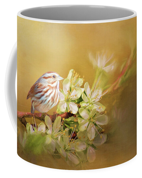 Songbird Coffee Mug featuring the photograph Song Sparrow by Cathy Kovarik