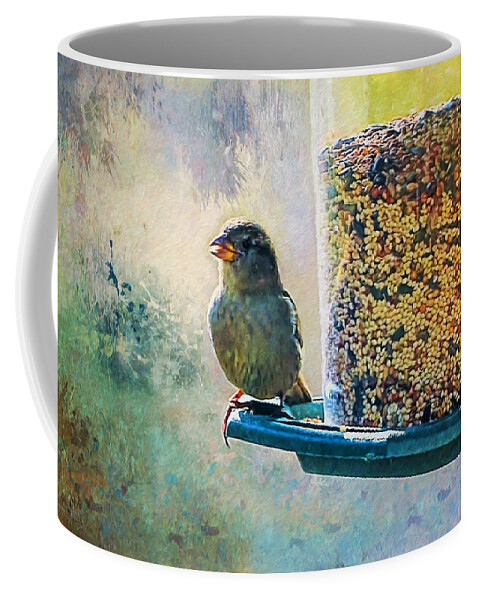 Bird Coffee Mug featuring the painting Songbird by Theresa Campbell