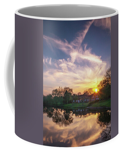 Berkshire Coffee Mug featuring the photograph Sonning Sunset Reflections by Framing Places