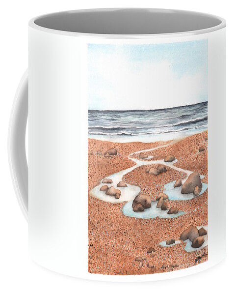 California Coffee Mug featuring the painting Sonoma Tidepools by Hilda Wagner