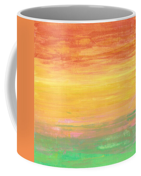 Landscape Coffee Mug featuring the painting Sorbet Sunset by Monica Martin