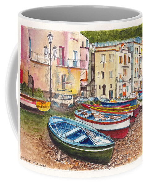 Sorrento Coffee Mug featuring the painting Sorrento Foreshore by Dai Wynn