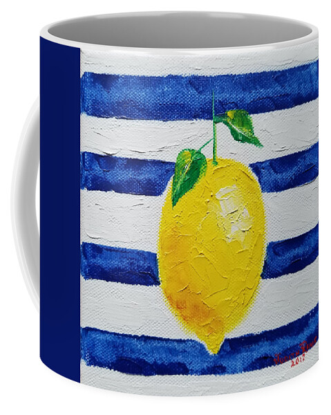 Lemon Coffee Mug featuring the painting Sorrento Lemon by Judith Rhue
