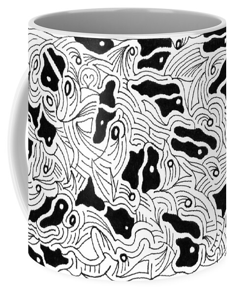 Mazes Coffee Mug featuring the drawing Soulmates by Steven Natanson