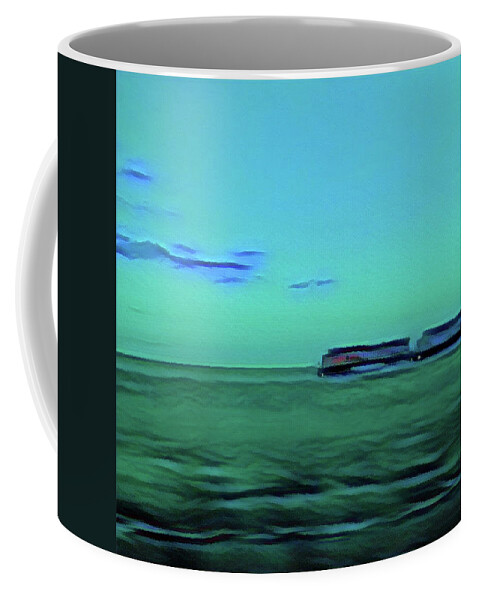 Train Coffee Mug featuring the photograph Sound of a Train in the Distance by Sherry Kuhlkin