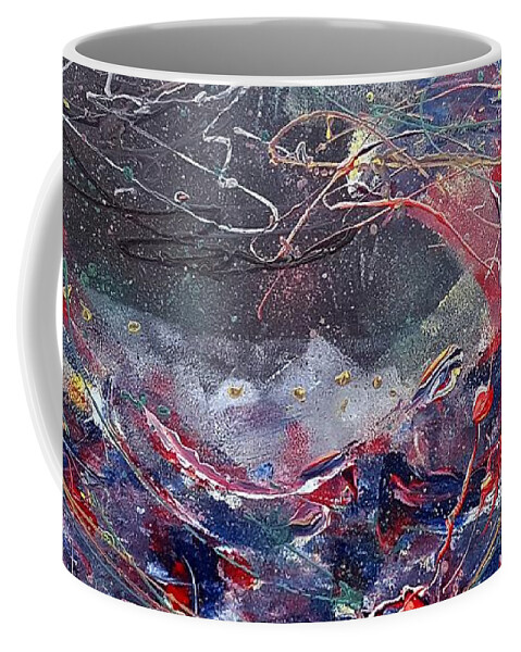 Wind And Water Mixed Media Coffee Mug featuring the painting Sounds of Wind and Water by Rebecca Flores