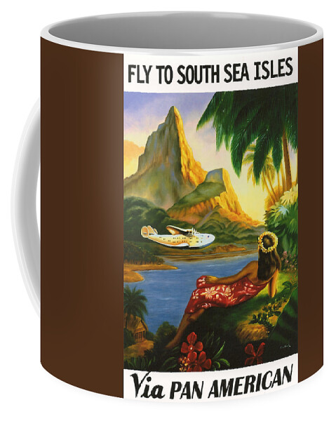 Background Coffee Mug featuring the digital art South Sea Isles by Georgia Clare