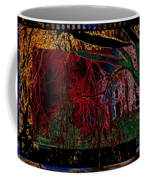 American Monuments Coffee Mug featuring the digital art Southern Trees and the Strange Fruit They Bear No. 1 by Aberjhani's Official Postered Chromatic Poetics
